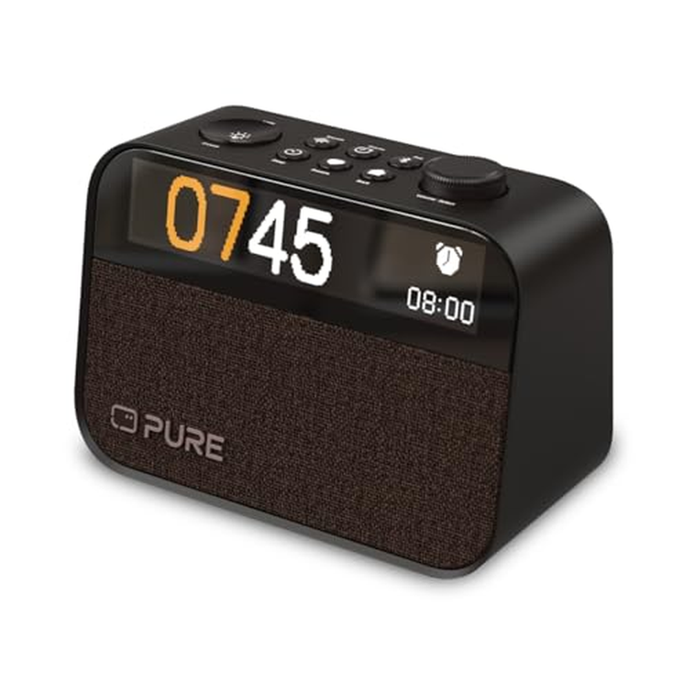 Radiobudík Pure Moment do ložnice a kanceláře (digitální rádio DAB+/FM, Bluetooth, bílý šum, světlo pro buzení, noční světlo, bu